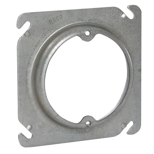 Raco Manufacturing - Raco 756 4" Steel Square Box Fixture Cover, Raised 5/8", Ears 2-3/4" O.C.