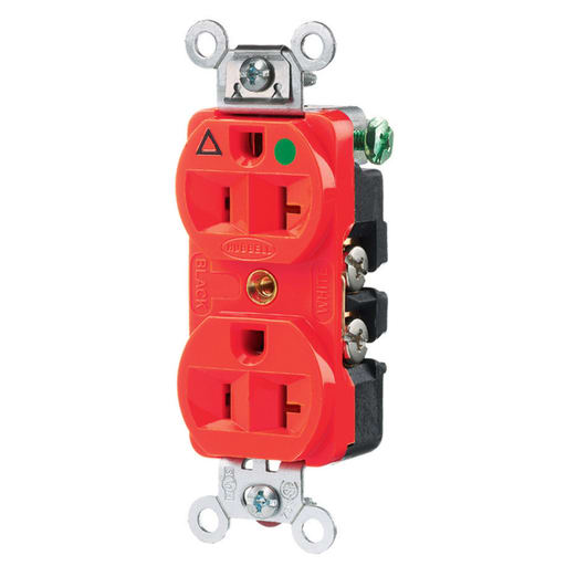 Hubbell Wiring Device - Hubbell IG8300RDUP Receptacle, IG, HG, 20A 125V, 5-20R, RD