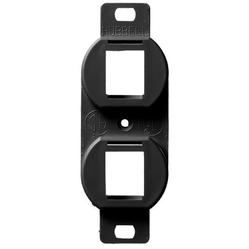 Hubbell Wiring Device - Hubbell Wiring Devices BR106B 1-Gang Black 2-Port Receptacle Face Plate