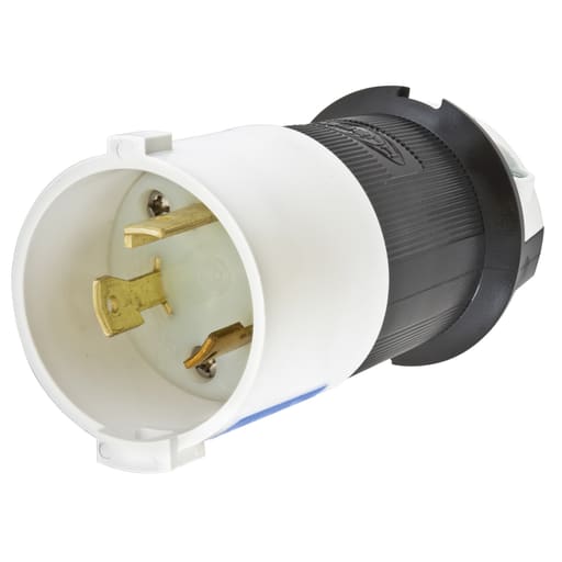 Hubbell Wiring Device - Hubbell HBL2621S 30 Amp 250 Volt 2-Pole 3-Wire NEMA L6-30P Black and White Locking Plug