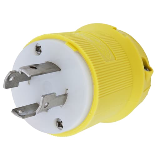 Hubbell Wiring Device - Hubbell HBL27CM11 30 Amp 125/250 VAC 3-Pole 4-Wire NEMA L14-30P Yellow Locking Plug