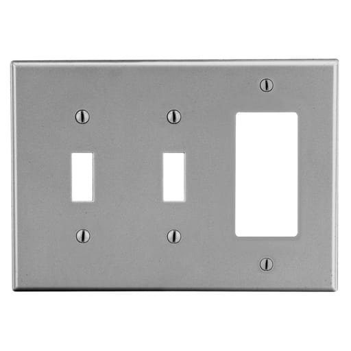 Hubbell Wiring Device - HWDK P226GY WALLPLATE, 3-G, 2) TOG