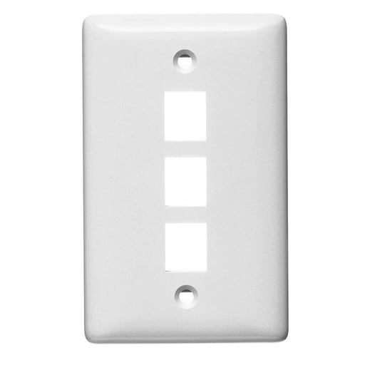 Hubbell NSP13W 1-Gang White Thermoplastic Standard 3-Port Data Communication Face Plate