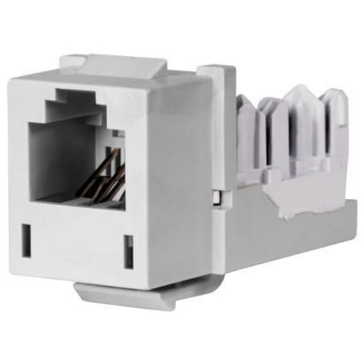Hubbell Wiring Device - Hubbell HXJUW 6-Position White USOC Modular Keystone Jack