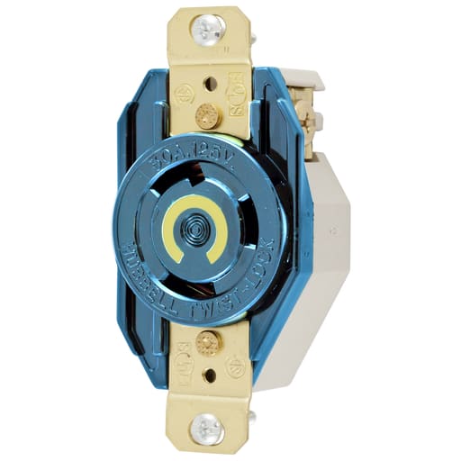 Hubbell Wiring Device - HWDK HBL2610M6 LKG RCPT, 30A 125V,