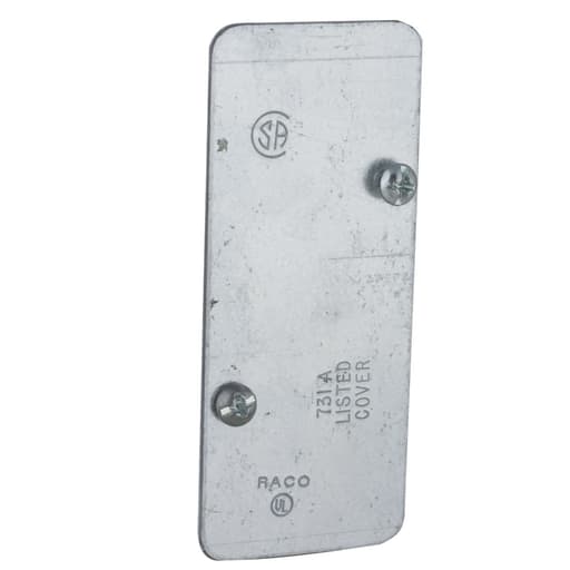 Raco Manufacturing - Raco 880 3-3/4" x 1-9/16" Industrial Handy Cover for 640 Box, Drawn, Blank with Captive Screws