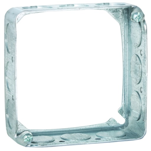 Raco Manufacturing - Raco 201 4" Steel Square Extension, 1-1/2" Deep, 1/2" Side Knockouts