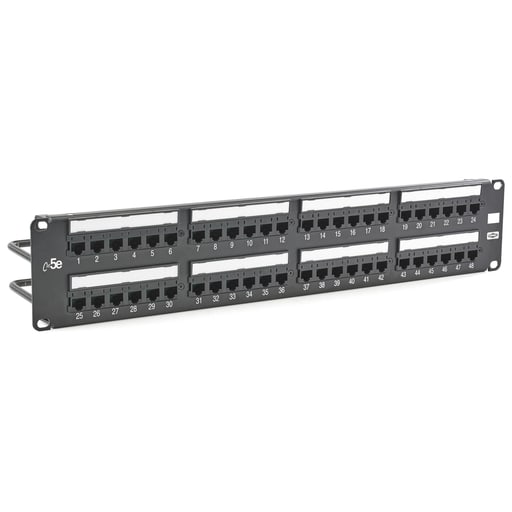 Hubbell Wiring Device - Hubbell Wiring Devices HP5E48 48-Port 2 Rack Unit Category 5E Patch Panel