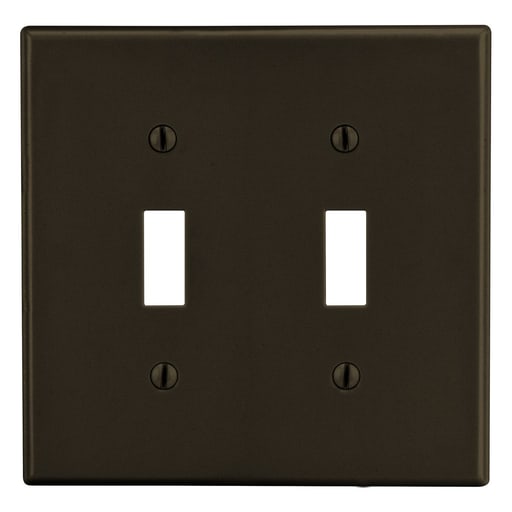 Hubbell Wiring Device - Hubbell Wiring Devices P2 2-Gang Ivory Nylon Standard 2-Toggle Switch Screw Mount Wallplate