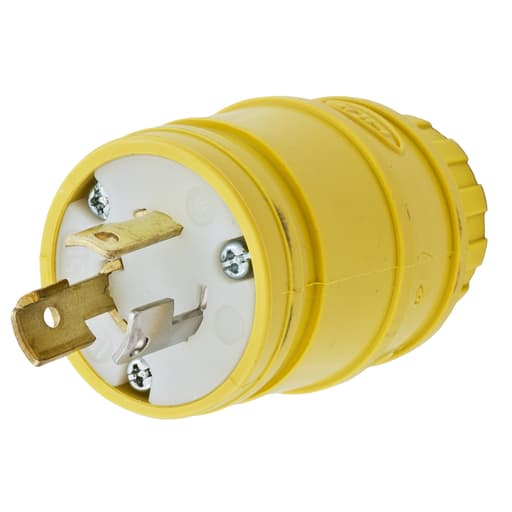 Hubbell Wiring Device - Hubbell HBL2447 15 Amp 125 Volt 2-Pole 3-Wire NEMA L5-15P Yellow Locking Plug