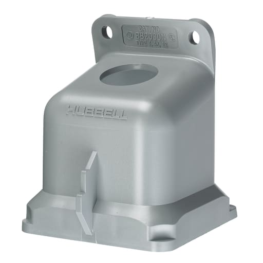 Hubbell Wiring Device - Hubbell BB2030N Non-Metallic Back Box, 20/30A, 1" Hub, 15deg Angled - Gray