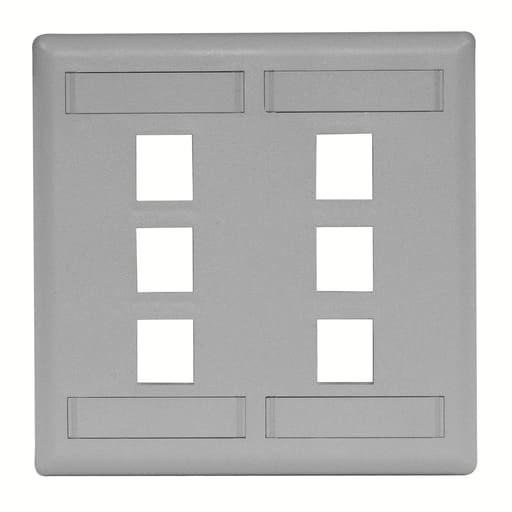 Hubbell Wiring Device - HWDK IFP26GY PLATE, WALL,FLUSH,2-G,