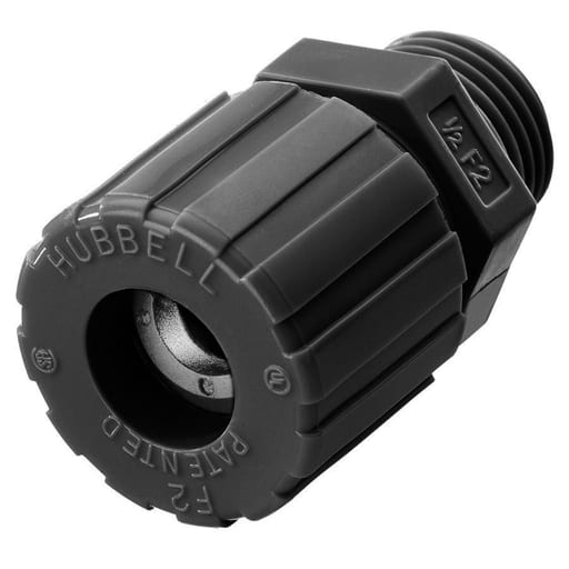 Hubbell Wiring Device - Hubbell SHC2043CRCORDCON, STR ML, .88-1.00", 1", NYL, BK