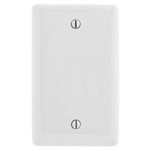 Hubbell Wiring Device - Hubbell NPJ13W 1-Gang White Nylon Medium 1-Blank Box Mount Wallplate