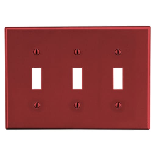 Hubbell Wiring Device - HWDK PJ3R WALLPLATE, M-SIZE, 3-G, 3