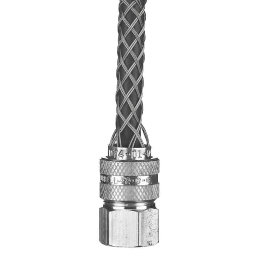 Hubbell Wiring Device - Hubbell / Kellems 07401043 Deluxe Cord Grip, Straight Female, .375-.500", 1/2" with Mesh