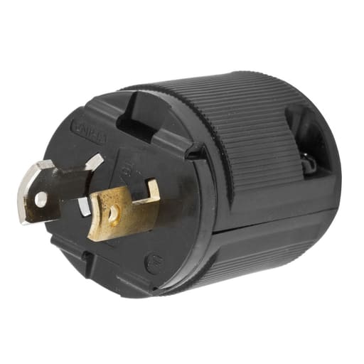 Hubbell Wiring Device - Hubbell HBL7465-V 15A 125V Midget Twist-Lock VALISE Black Nylon Plug, Straight