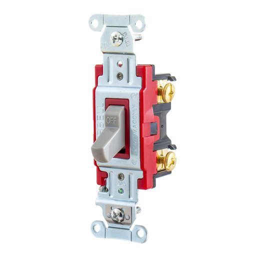 Hubbell Wiring Device - Hubbell 1221GY Hubbell-PRO Single Pole Toggle Switch, 20A 120/277V, Gray