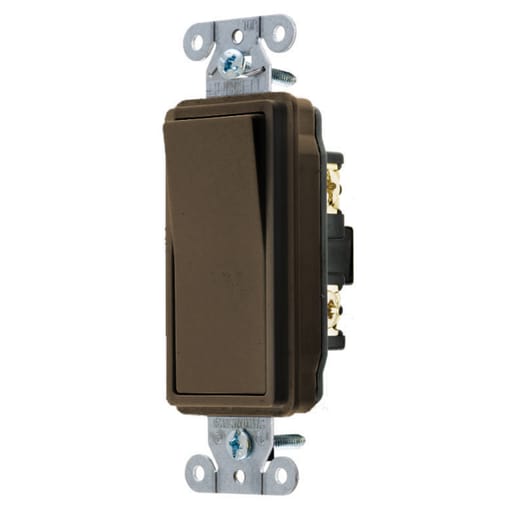 Hubbell Wiring Device - Hubbell DS120 20 Amp 120/277 Volt Brown 1-Pole Decorator Switch
