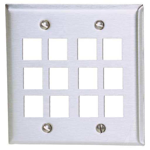 Hubbell Wiring Device - HWDK SSF212 PLATE, WALL,SS,2-G,12PO