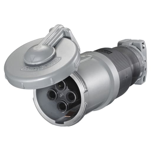 Hubbell Wiring Device - Hubbell HBL460CS2W 60 Amp 600 VAC 250 VDC 3-Pole 4-Wire Style II Watertight IEC Pin and Sleeve Connector