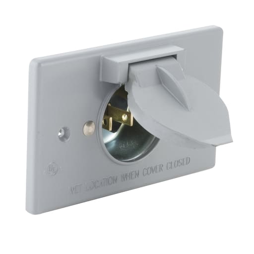Raco Manufacturing - Bell 5153-0 1-Gang Weatherproof Cover, Horizontal, Motor Plug Base 1.600 in. Dia., 15A, 125V, Gray