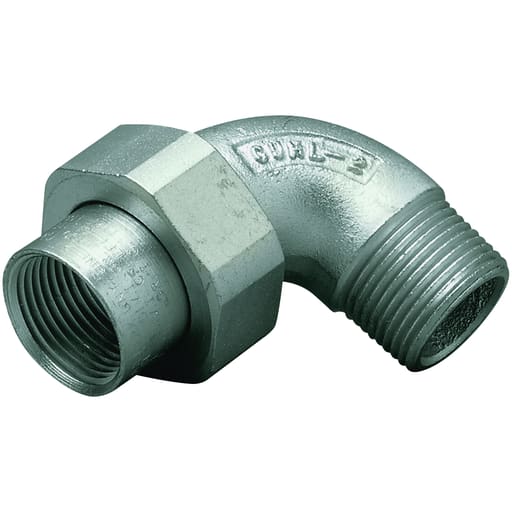 Killark - Killark GUML-1M 1/2" 90± Angle Union, Iron, Male to Female