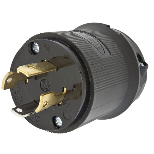 Hubbell Wiring Device - Hubbell HBL2711BK Locking Plug, 30A 125/250V, L14-30P, BK
