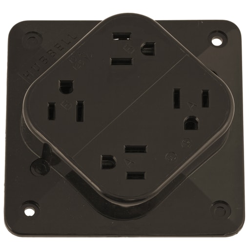 Hubbell Wiring Device - Hubbell HBL4154-PLEX Receptacle, 15A 125V, 5-15R, BR