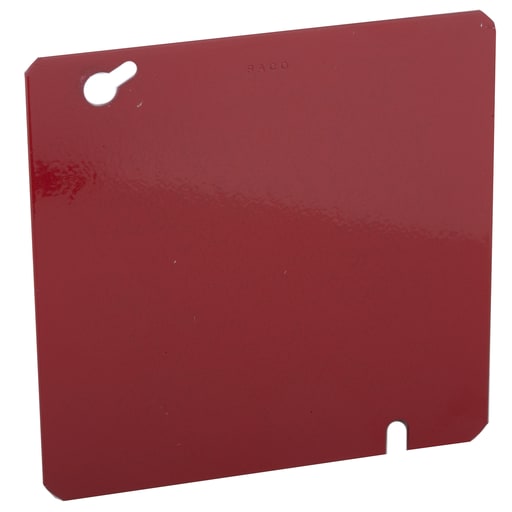 Raco Manufacturing - Raco 911-11 4-11/16" Life Safety Square Cover, Flat, Blank, Red