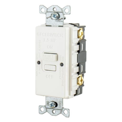 Hubbell Wiring Device - Hubbell GFBFHP20W20A 125V BLANK FACE GFCI HP WHITE