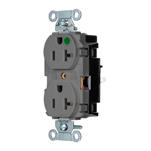 Hubbell Wiring Device - HWDK 8300STGY EDGE, PRO RCPT, HG, 2
