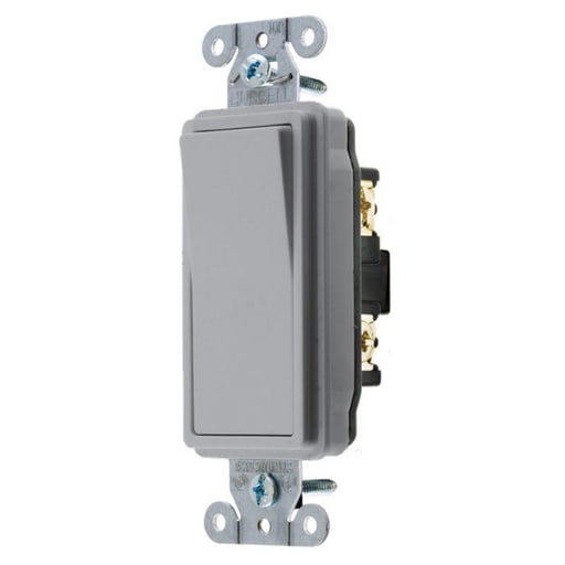 Hubbell Wiring Device - Hubbell DS220GY SWITCH, DECO SER, DP, 20A 120/277V, GY
