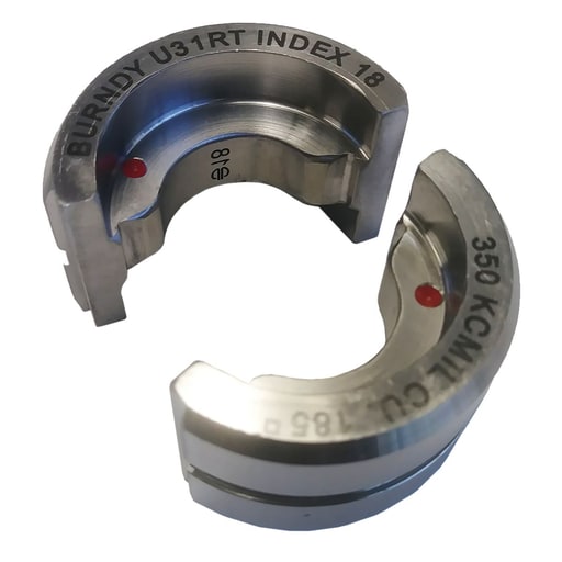 Burndy - Burndy U31RT Stainless Steel U Die, Red, Index 18