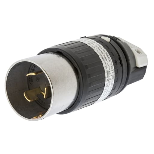 Hubbell Wiring Device - Hubbell HBL7765-C 50A 250V DC/600V AC Twist-Lock Black Nylon Plug