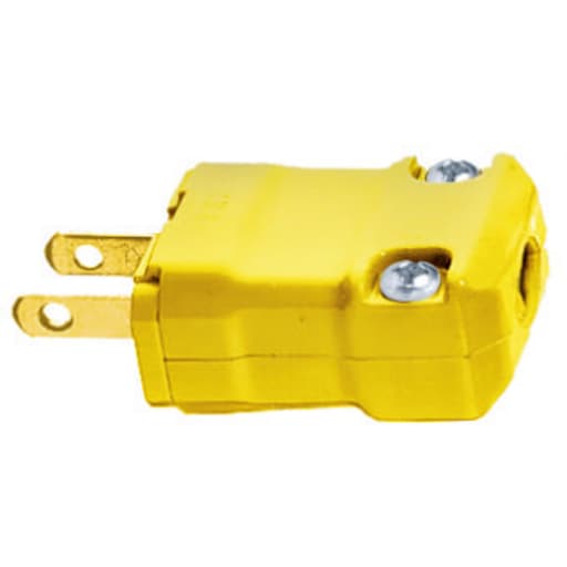 Hubbell Wiring Device - Hubbell HBL5865VY 15 Amp 125 Volt 2-Pole 2-Wire NEMA 1-15P Yellow Nylon Straight Blade Plug