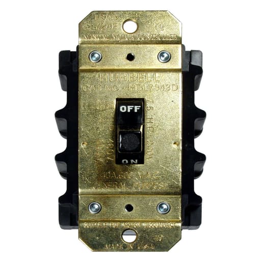 Hubbell Wiring Device - Hubbell HBL7842D 40 Amp 600 VAC 2-Pole Manual Motor Control Switch