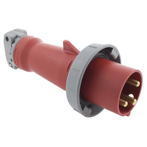 Hubbell Wiring Device - Hubbell HBL360P7W Pin & Sleeve Male Mating Plug, 60A 2P3W, 480V, IP68, IP69K