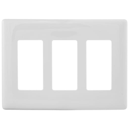 Hubbell Wiring Device - Hubbell NPS263W WALLPLATE 3G DEC SNAP-ON, WHITE