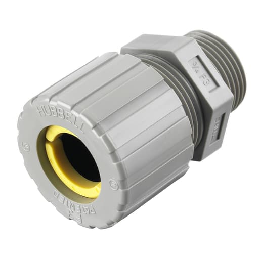 Hubbell Wiring Device - Hubbell / Kellems SHC-1037-CR 3/4" x .63"-.75" Straight Male Cord Connector - Nylon