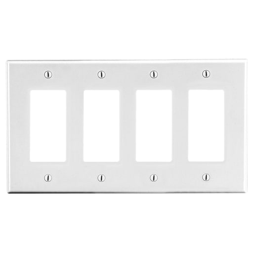 Hubbell Wiring Device - HWDK P264W WALLPLATE, 4-G, 4) DEC,