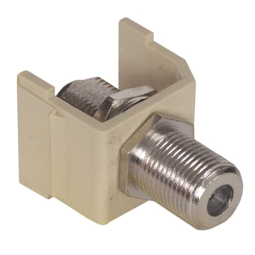 Hubbell Wiring Device - Hubbell SFFEX Ivory F-Type Audio/Video Keystone Connector