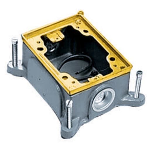 Hubbell Wiring Device - Hubbell B2414 1-Gang 30 In? Brass Cast Iron Rectangular Floor Box