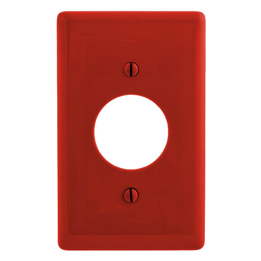 Hubbell Wiring Device - Hubbell NP7R 1-Gang Red Nylon Standard 1-Single Receptacle Wallplate