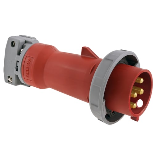 Hubbell Wiring Device - Hubbell HBL4100P7W Pin & Sleeve Male Mating Plug, 100A 3P4W, 3ø 480V, IP68, IP69K
