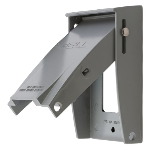 Hubbell Wiring Device - Hubbell WP26V 2.3 x 4.75 x 0.73 Inch Gray Die-Cast Aluminum Horizontal Mount Heavy Duty Weatherproof GFCI Cover