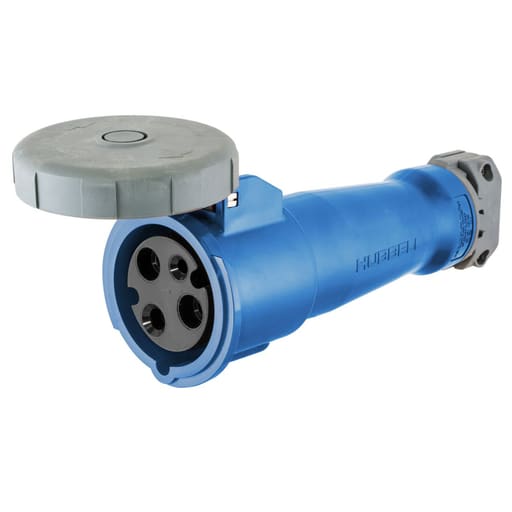 Hubbell Wiring Device - Hubbell HBL3100C6W 100 Amp 250 Volt 2-Pole 3-Wire Watertight IEC Pin and Sleeve Connector