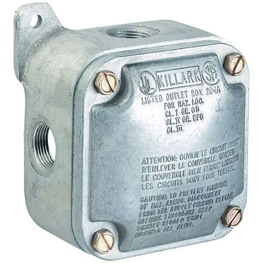 Killark - Killark JALX-20 JALX-Series - Aluminum Outlet Body With Cover - With Blank Cover - Box Hub Size 3/4" - Cover Hub Size 1/2"