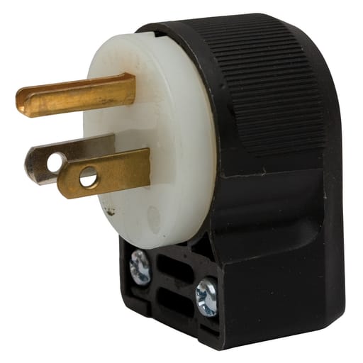 Hubbell Wiring Device - Hubbell HBL5266-CA 15A 125V INSULGRIP Black Nylon Plug, 8-Position Angle