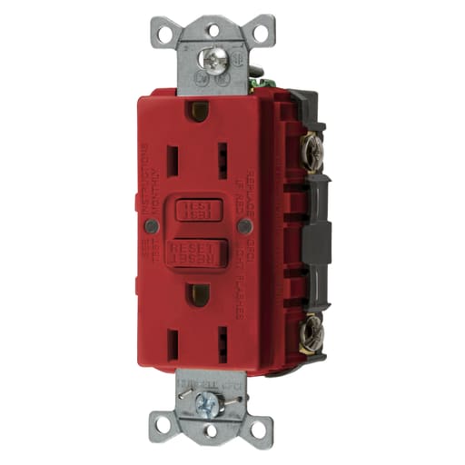 Hubbell Wiring Device - Hubbell GFRST15R15A COMM SELF TEST GFR RED